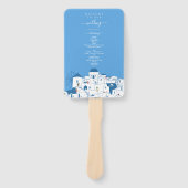 Santorini Zielort Griechische Insel Hochzeitsprogr Fächer (Vorderseite)