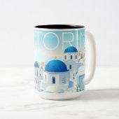 Santorinsel Zweifarbige Tasse (VorderseiteRechts)