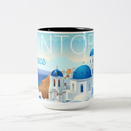 Santorinsel Zweifarbige Tasse (Mittel)