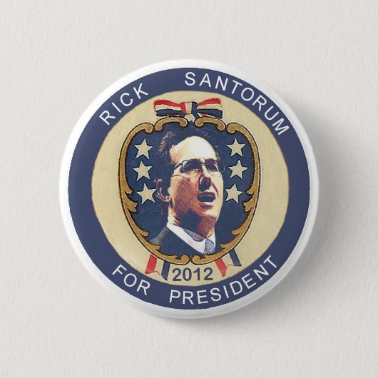 Santorum 2012 Retro Entwurf Button (Vorderseite)