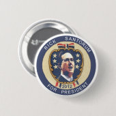 Santorum 2012 Retro Entwurf Button (Vorne & Hinten)