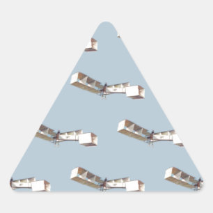 Santos-Dumont 14-Bis-Flugzeug Dreieckiger Aufkleber