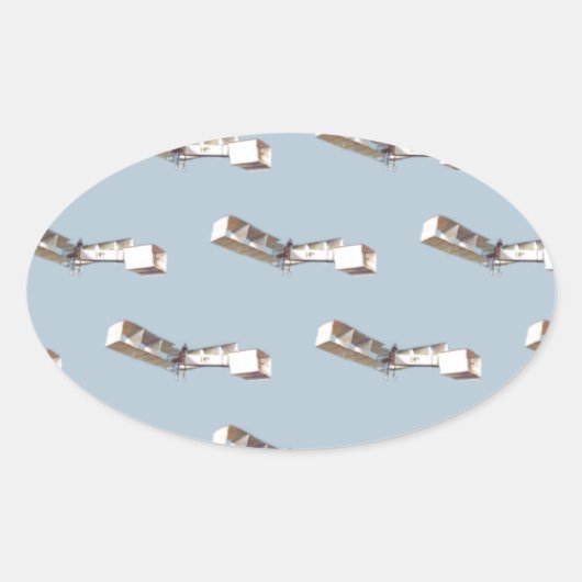 Santos-Dumont 14-Bis-Flugzeug Ovaler Aufkleber (Vorderseite)