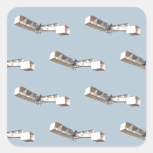 Santos-Dumont 14-Bis-Flugzeug Quadratischer Aufkleber