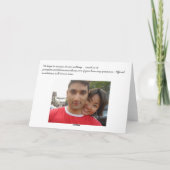 Santosh und Sarah Announccard Ankündigung (Rückseite)