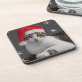 Sants Cat Weihnachts-Untersetzer Getränkeuntersetzer (Linke Seite)