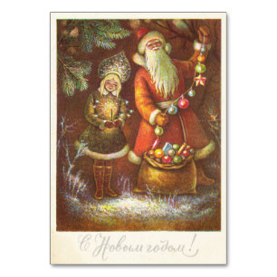 Sants Claus mit Schneemädchen Tischnummer