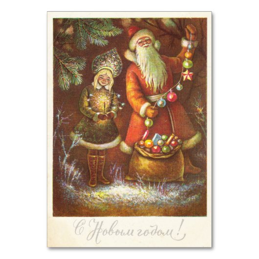 Sants Claus mit Snowmaden Tischnummer (Vorderseite)