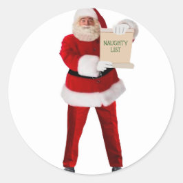 Sant's Naughty List Round Umschlag Aufklebers Runder Aufkleber
