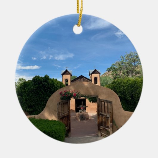 Santuario de Chimayo Kirche Foto katholisch Keramik Ornament (Vorne)