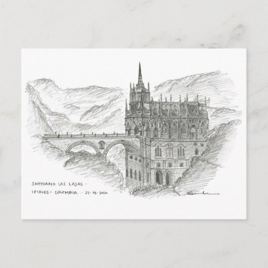Santuario Las Lajas, Ipiales, Kolumbien Postkarte (Vorderseite)