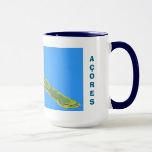 Sao Jorge Azores Karte Tasse