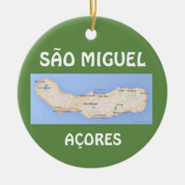 Sao Miguel Acores Karte Weihnachtsfeier Keramik Ornament