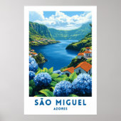Sao Miguel Azores Travel Poster Wall Art (Vorne)