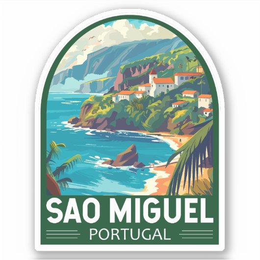 Sao Miguel Island Portugal Aufkleber (Vorderseite)