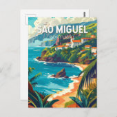 Sao Miguel Island Portugal Postkarte (Vorne/Hinten)