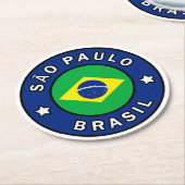 São Paulo Brasil Runder Pappuntersetzer (Angewinkelt)