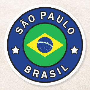 São Paulo Brasil Runder Pappuntersetzer