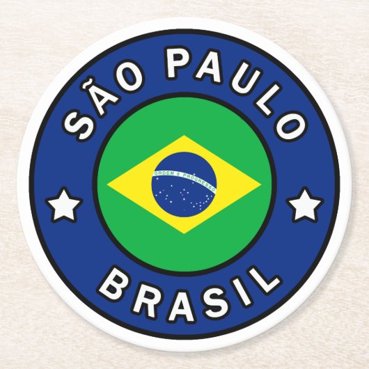 São Paulo Brasil Runder Pappuntersetzer (Vorderseite)