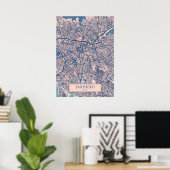 Sao Paulo - Brasilien Breezy City Map Poster (Heimbüro)