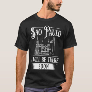 Sao Paulo Brasilien City Skyline Karte T-Shirt