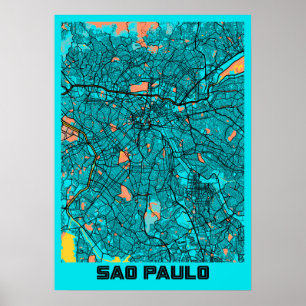 Sao Paulo - Brasilien Gloria City Map Poster
