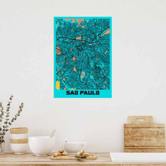 Sao Paulo - Brasilien Gloria City Map Poster (Küche)