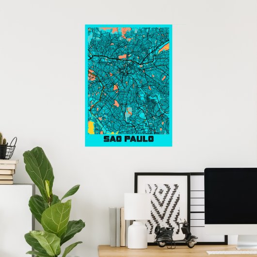 Sao Paulo - Brasilien Gloria City Map Poster (Heimbüro)