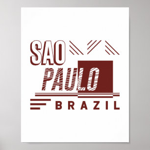 São Paulo Brasilien Moderne urbane Typografie-Desi Poster