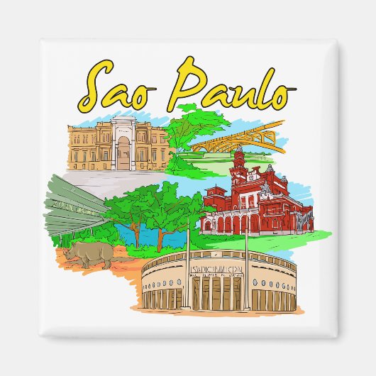 Sao Paulo - Brasilien.png Magnet (Vorne)