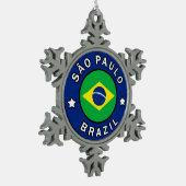 São Paulo Brasilien Schneeflocken Zinn-Ornament (Links)