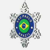 São Paulo Brasilien Schneeflocken Zinn-Ornament (Rechts)