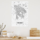 Sao Paulo, Brasilien (schwarz auf weiß) Poster (Küche)