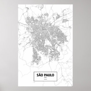 Sao-Paulo, Brasilien (Schwarzes auf Weiß) Poster