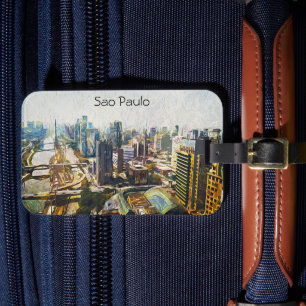 Sao Paulo Brasilien Stadtbild Malerei Gepäckanhänger