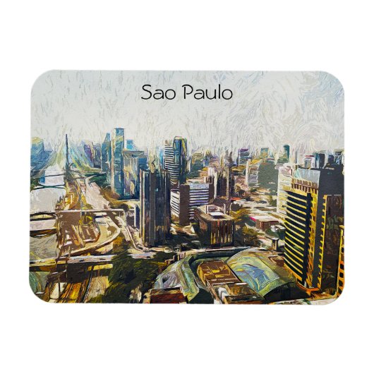Sao Paulo Brasilien Stadtbild Malerei Magnet (Horizontal)