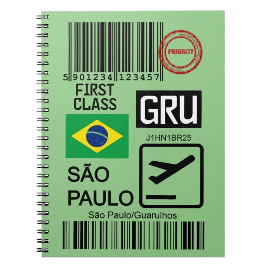 Sao Paulo Brasilien Ticket Notizblock (Vorderseite)