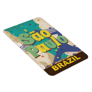 São Paulo Brasilien Vintage Reiseposter Magnet