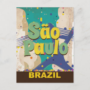 São Paulo Brasilien Vintage-Reiseposter Postkarte
