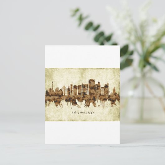 Sao Paulo Brazil Cityscape Einladungspostkarte (Stehend Vorderseite)