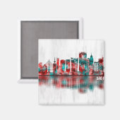 Sao Paulo Brazil Skyline Magnet (Vorderseite/Rückseite)