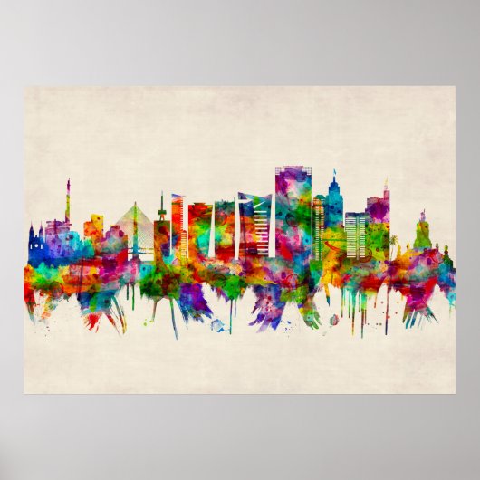 Sao Paulo Brazil Skyline Poster (Vorne)