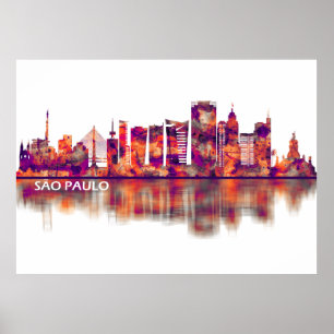 Sao Paulo Brazil Skyline Poster
