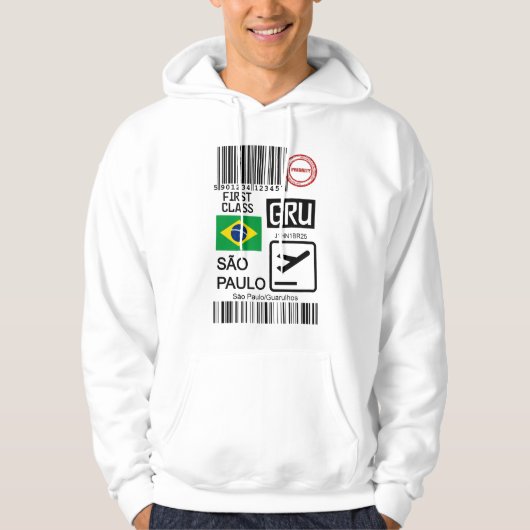 Sao Paulo Brazil travel ticket Hoodie (Vorderseite)