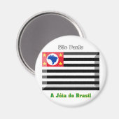 São Paulo Flag Gem Magnet (Vorderseite/Rückseite)