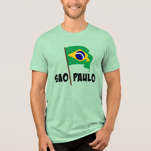 Sao Paulo, Flag of Brazil, Tri-Blend Shirt (Vorderseite)
