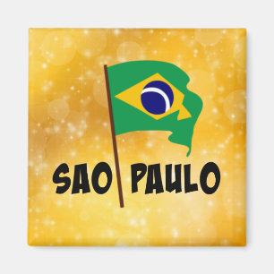 Sao Paulo, Flagge Brasiliens Magnet