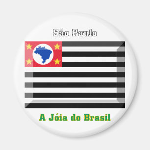 São Paulo Flaggen-Edelstein Magnet