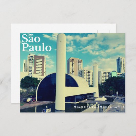 São Paulo - Gedenkstätte Amerika Latina Postkarte (Vorne/Hinten)