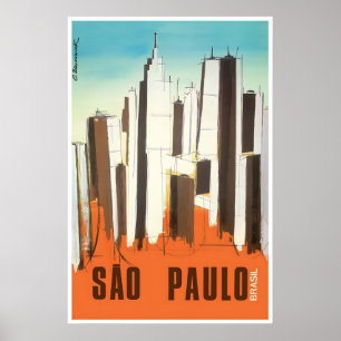 São Paulo Poster Brasilien Stadt Druck Reise Kunst